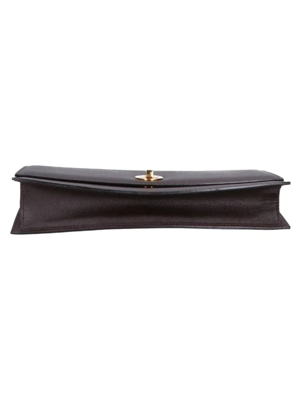 Bvlgari Leather Turnlock Wide Shoulder Bag